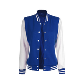 Royal Blue and White Womens Letterman Jacket - Bomber Style